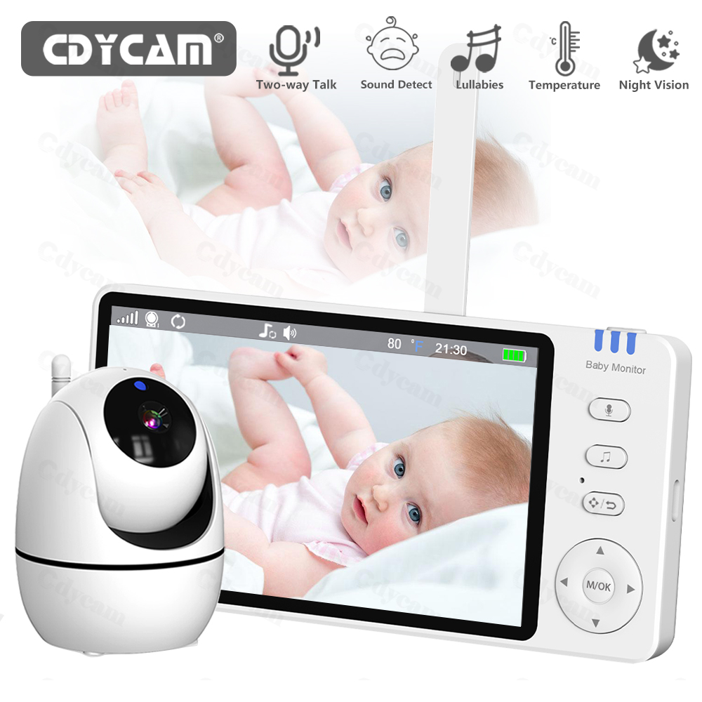 Home Cinema Wireless - カメラと音声付きビデオベビーモニター、5インチディスプレイベビーモニター、WiFiなし、リモートパンチルトズームベビーカメラ、ナイトビジョン、双方向通話