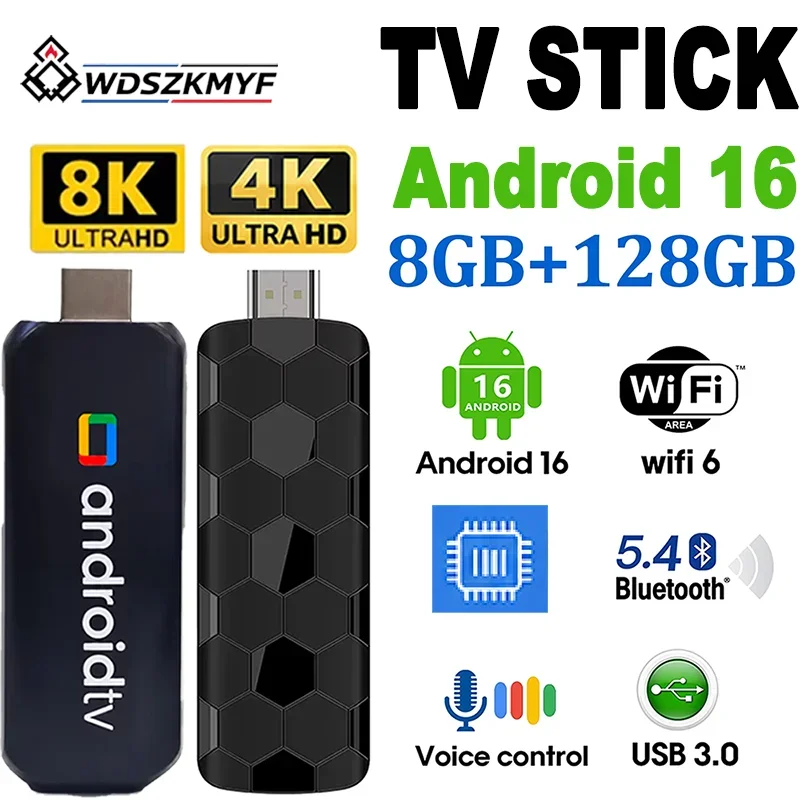 Home Cinema Tv - 新発売の8GB+128GB Android 16搭載スマートTVスティック。4K/8K UHDストリーミング対応、Wi-Fi 6、Bluetooth、デュアルUI、ホームシアター機能を搭載。NetflixやYouTubeに対応。