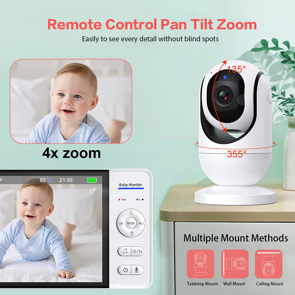 ビデオベビーモニター 7 インチ 1080P HD 大型ディ - Home Cinema Wireless のレビューと価格