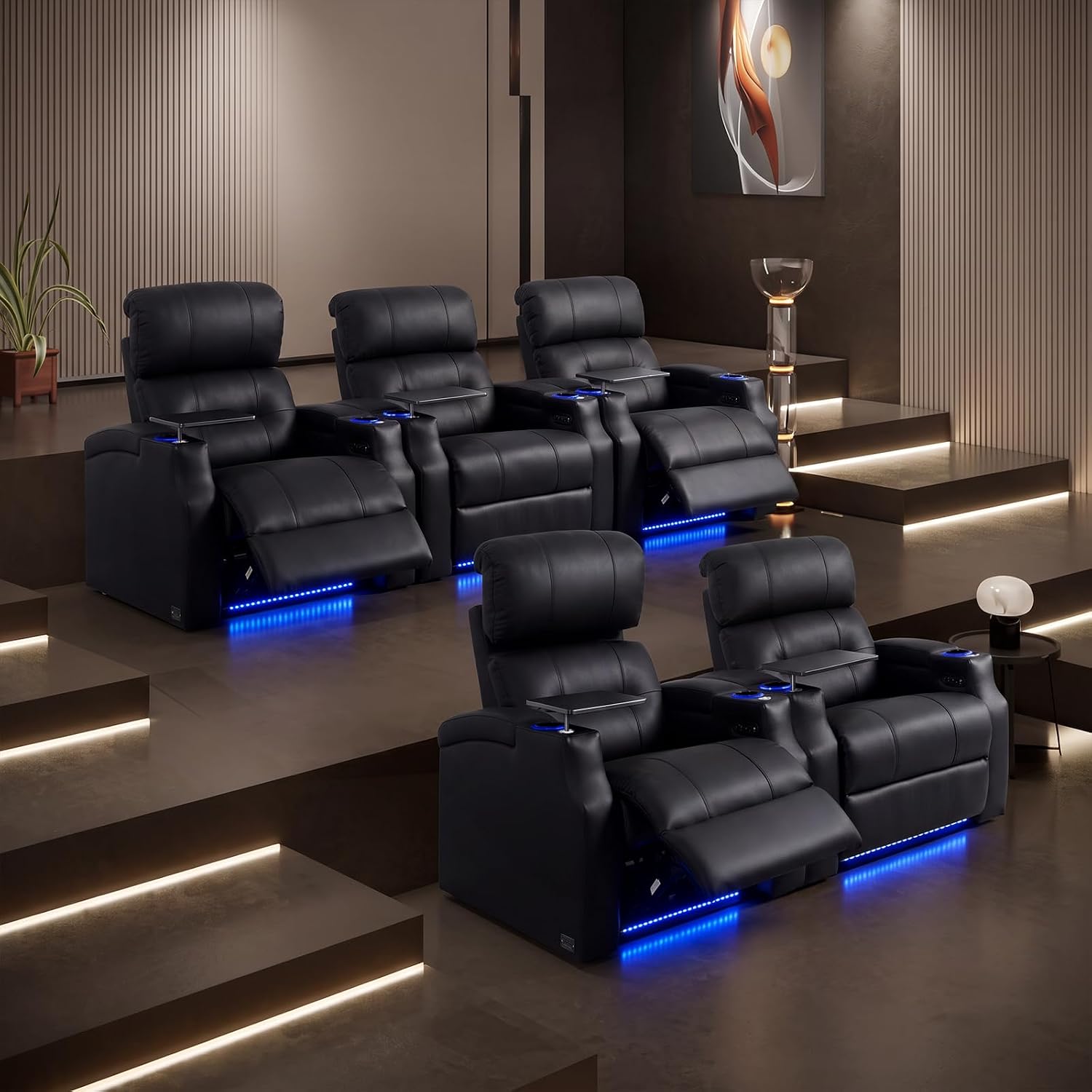 高級本革を使用したホームシアターリクライニングチェア。電動で - Home Cinema Chairs のレビューと価格