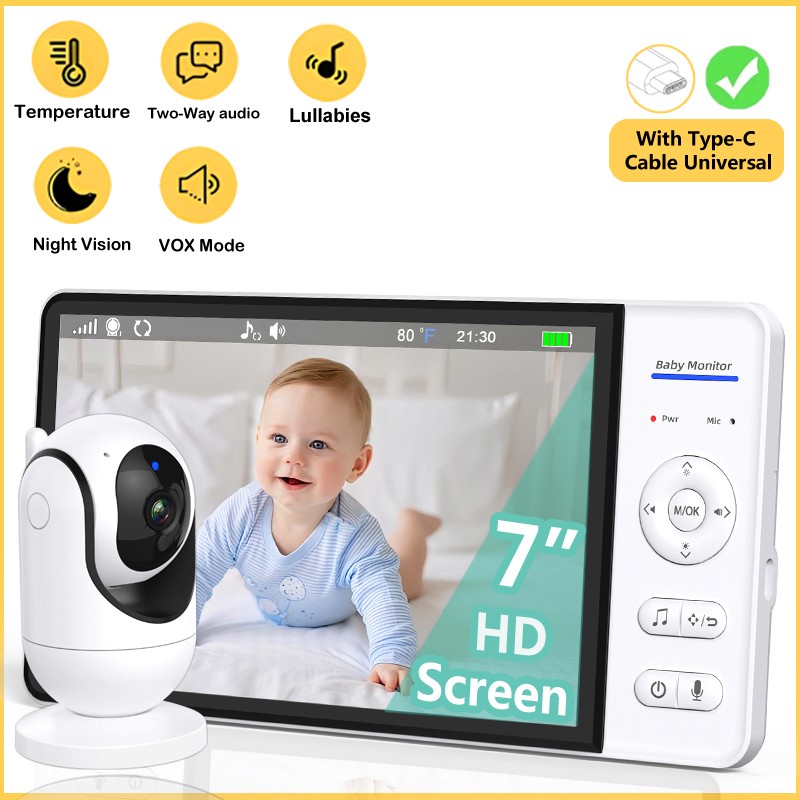 WiFiなし 7インチ ベビーモニター 双方向音声 ナイトビ - Home Cinema Wireless のレビューと価格