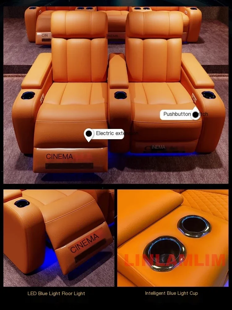 MANBAS 高級電動リクライニングシネマチェア。カップホル - Home Cinema Chairs のレビューと価格