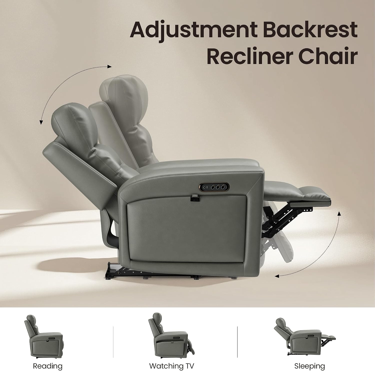 トリプルモーター電動リクライニングチェア、レザーウォールハガ - Home Cinema Chairs のレビューと価格